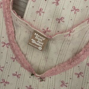 Pink Bow Patterned pajama set